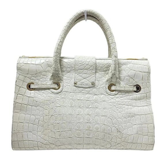 Auth JIMMY CHOO Rosalie - White Leather Handbag - Picture 5 of 11